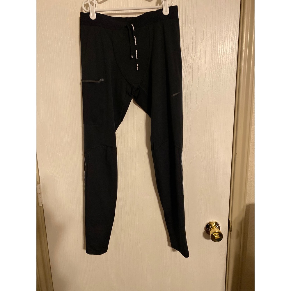 Nike Dri-FIT Mens Black Running Pants Tapered Training Joggers Small 0480